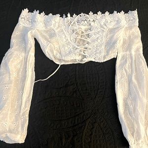 White Lace Cropped top